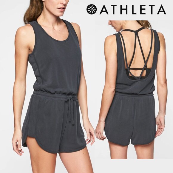Athleta Serenity Romper - Black - Size Medium - Picture 1 of 4